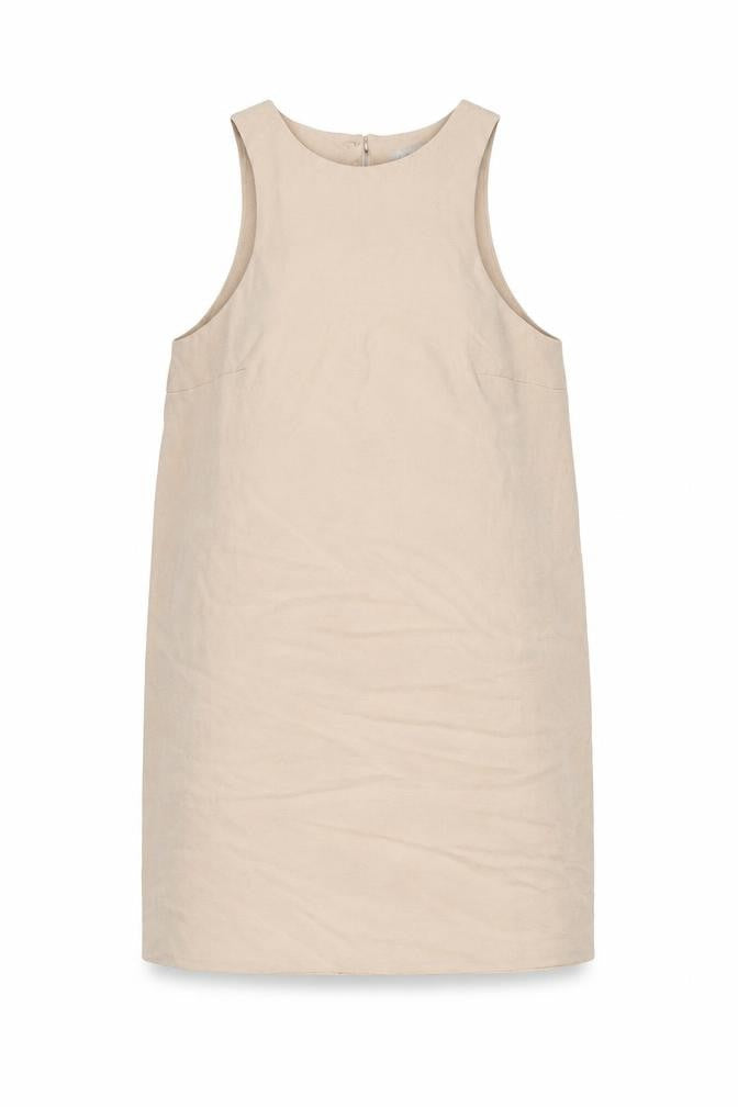 Love Womens Beige Polyester Shift Size S Round Neck Button