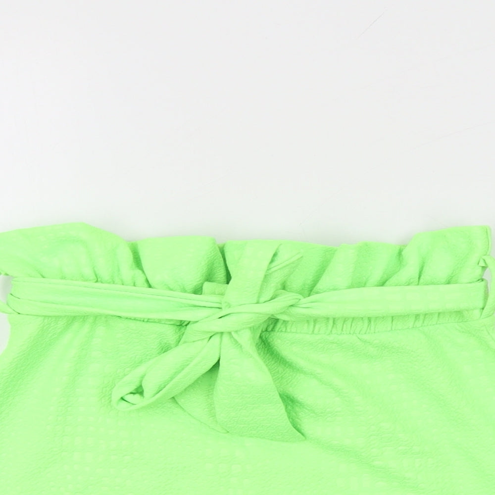 Stylewise Womens Green Geometric Polyester Mini Skirt Size 8