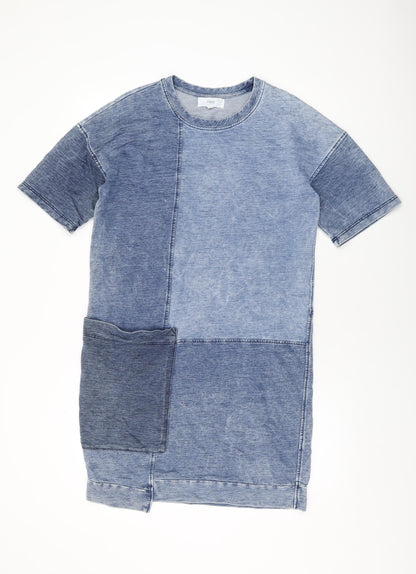 Next Womens Blue Cotton Shift Size 10 Round Neck Pullover