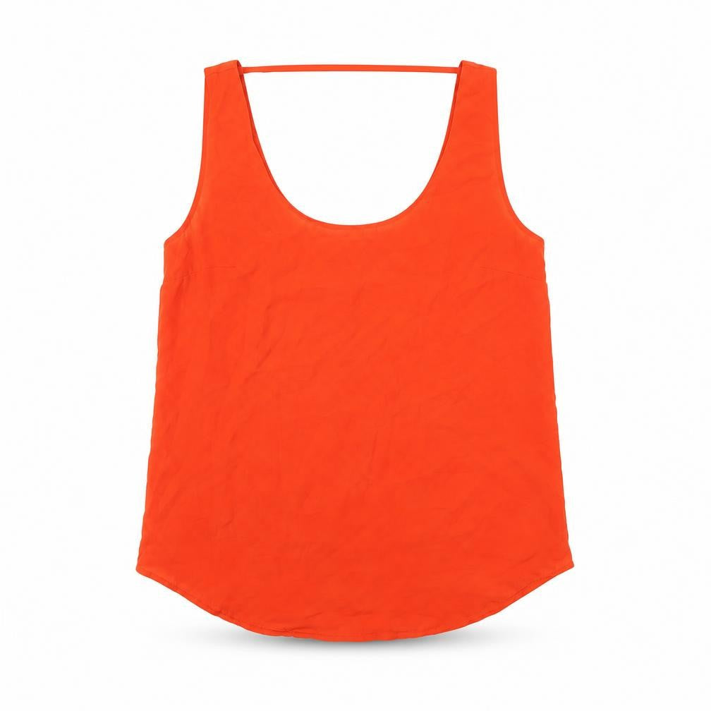 Oasis Womens Red Polyester Basic T-Shirt Size 10 Scoop Neck