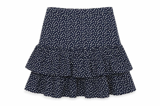 Marks & Spencer Womens Blue Polka Dot Viscose Mini Skirt Size 8 Zip