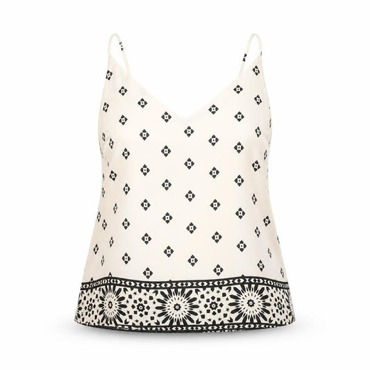 H&M Womens Ivory Polyester Camisole Button-Up Size M V-Neck
