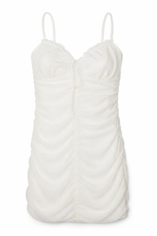 Divided by H&M Womens White Polyester A-Line Size L V-Neck