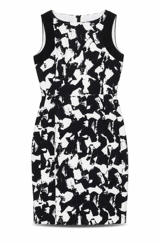 H&M Womens Ivory Polyester Pencil Dress Size 6 Round Neck Zip