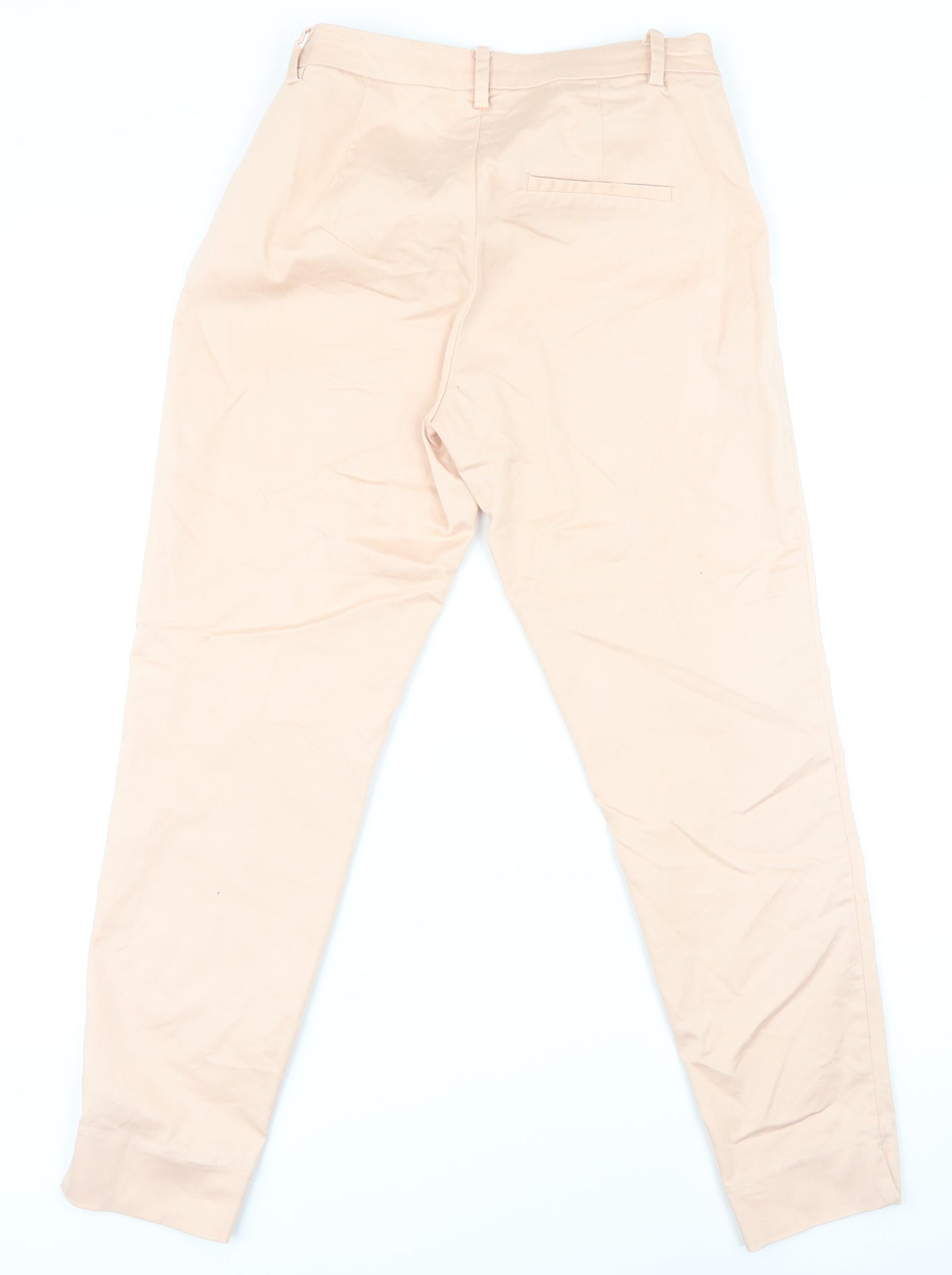 H&M Womens Pink Cotton Trousers Size 10 L29 in Regular Zip