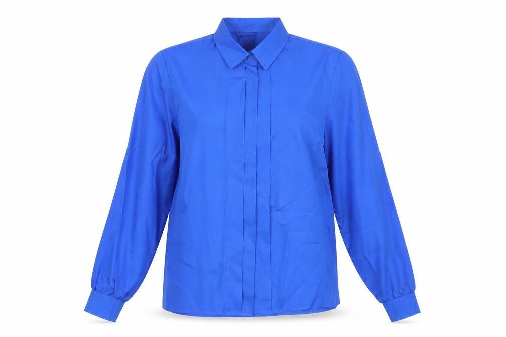 St Michael Womens Blue Polyester Basic Button-Up Size 12 Collared