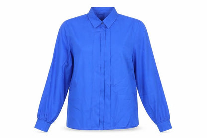 St Michael Womens Blue Polyester Basic Button-Up Size 12 Collared