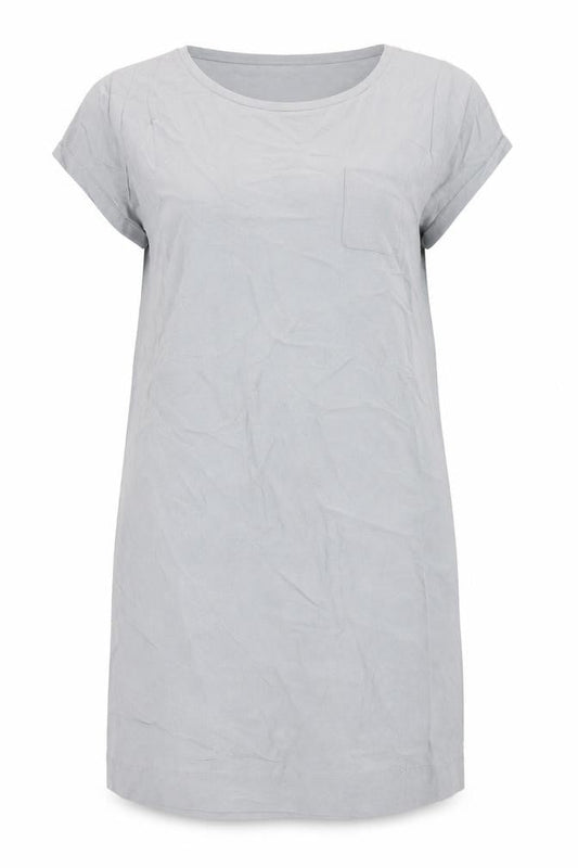 Gap Womens Grey Modal Shirt Dress Size 14 Round Neck - Pleated detail