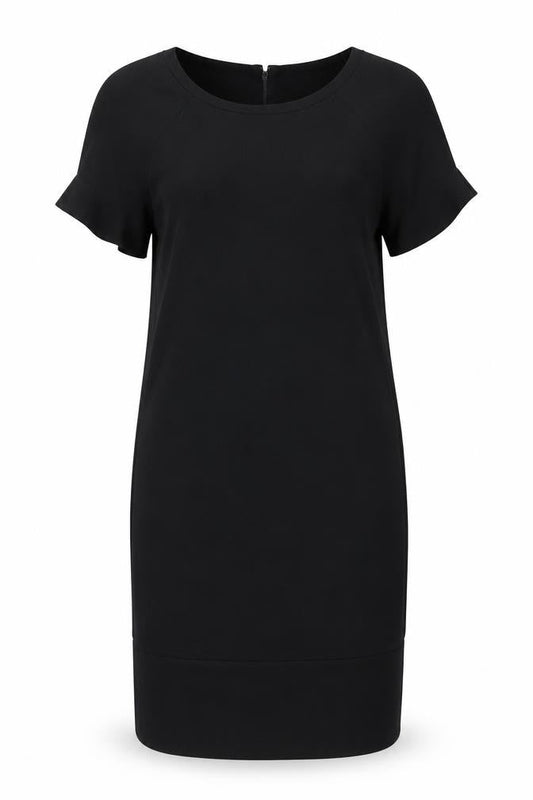 Marks & Spencer Womens Black Polyester Pencil Dress Size 24 Boat Neck Zip