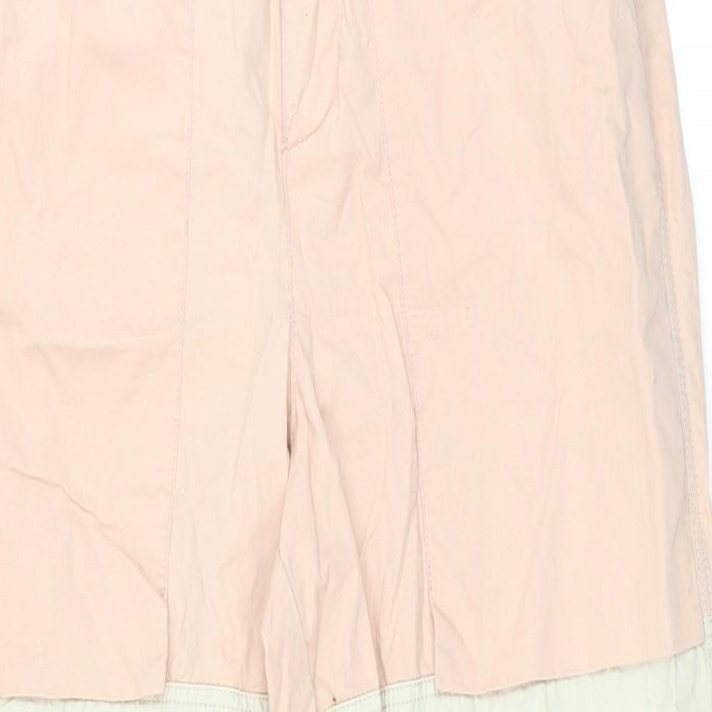 Bershka Womens Pink Cotton Trousers Size M L30 in Regular Zip