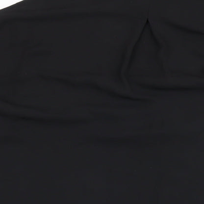 H&M Womens Black Polyester Basic Button-Up Size M Collared