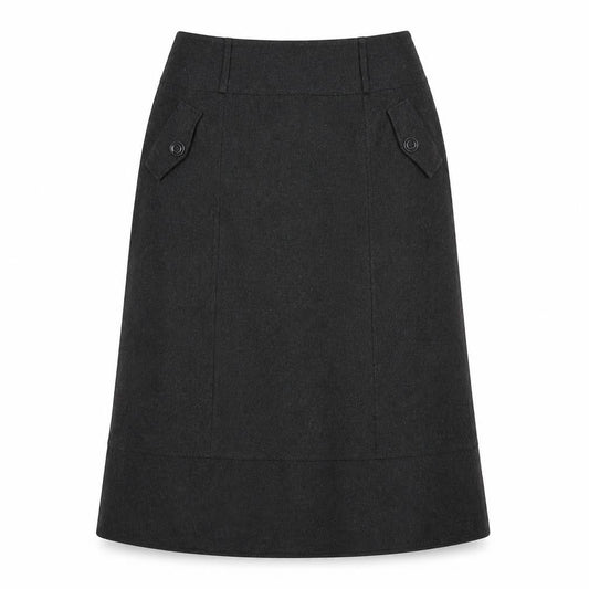 Marks & Spencer Womens Grey Polyester A-Line Skirt Size 14 Zip