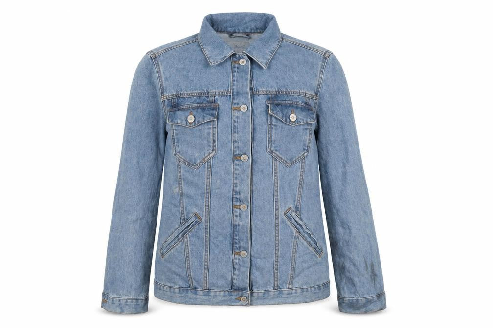 Denim & Co. Womens Blue Jacket Size 10 Button