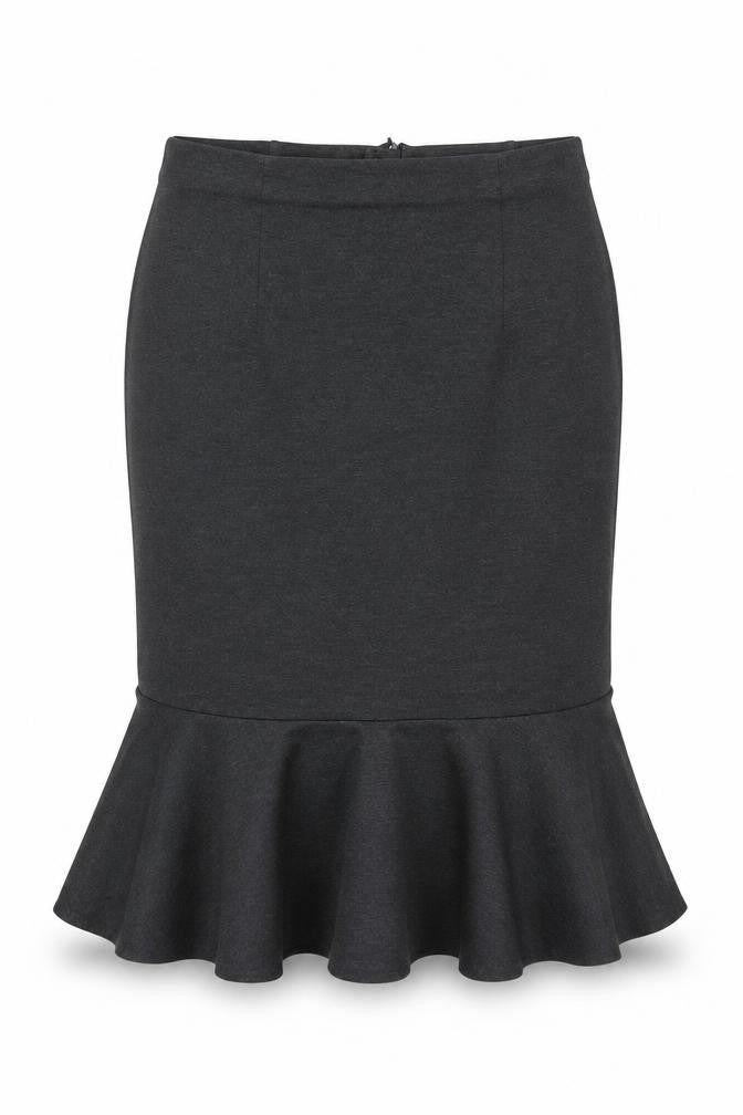 Marks & Spencer Womens Grey Viscose Trumpet Skirt Size 16 Zip