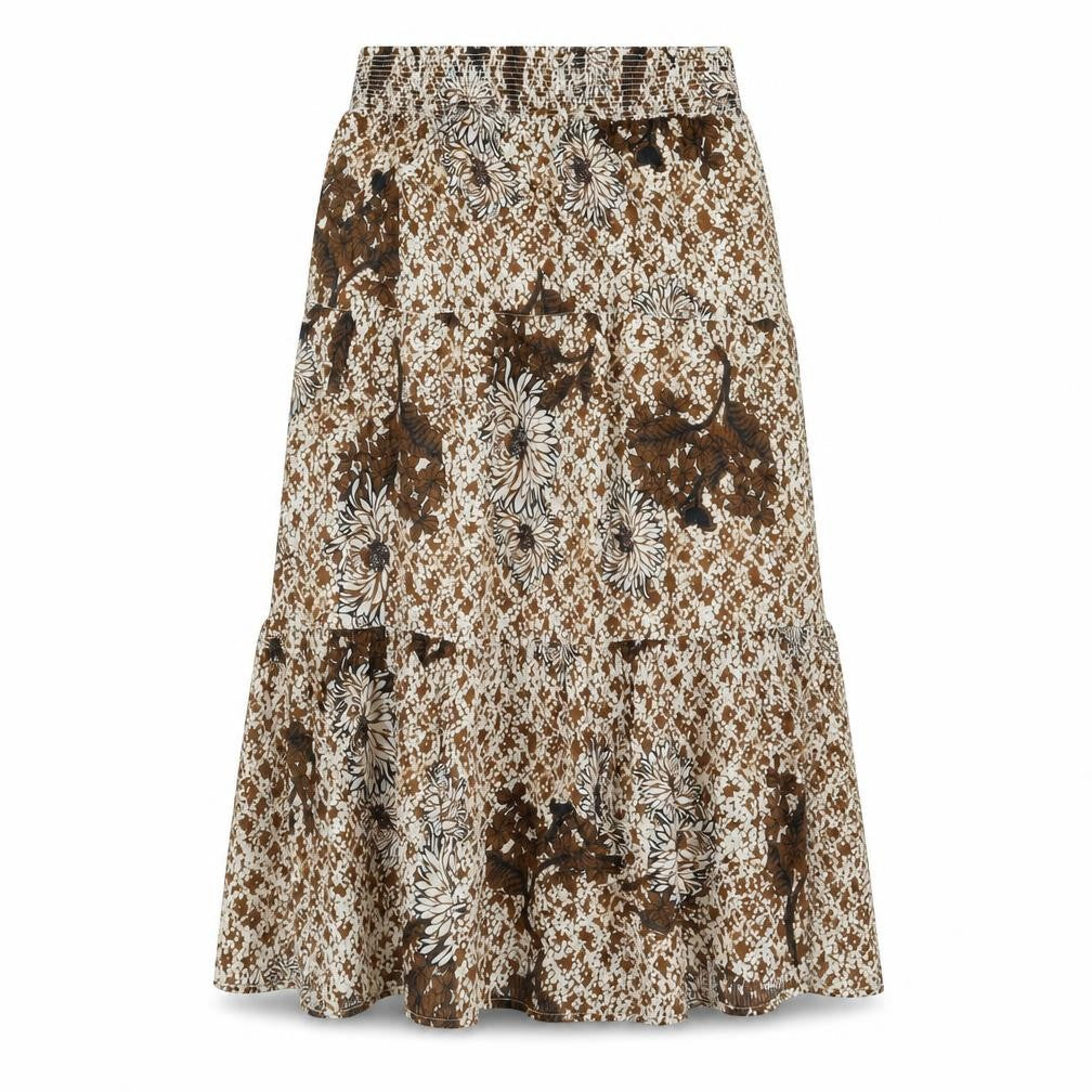 Country Casuals Womens Brown Geometric Viscose A-Line Skirt Size 10 - Floral Print