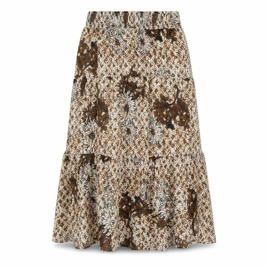Country Casuals Womens Brown Geometric Viscose A-Line Skirt Size 10 - Floral Print