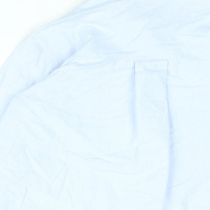 Zara Womens Blue Polyester Basic Button-Up Size XS Collared - Rhinestone Detail