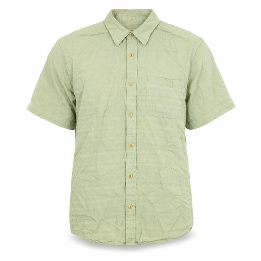 John Lewis Mens Green Cotton Button-Up Size L Collared Button - Vintage