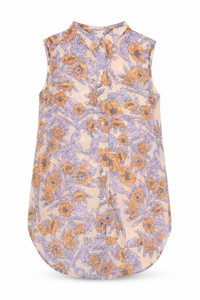 H&M Womens Multicoloured Floral Polyester Basic Blouse Size 6 Collared