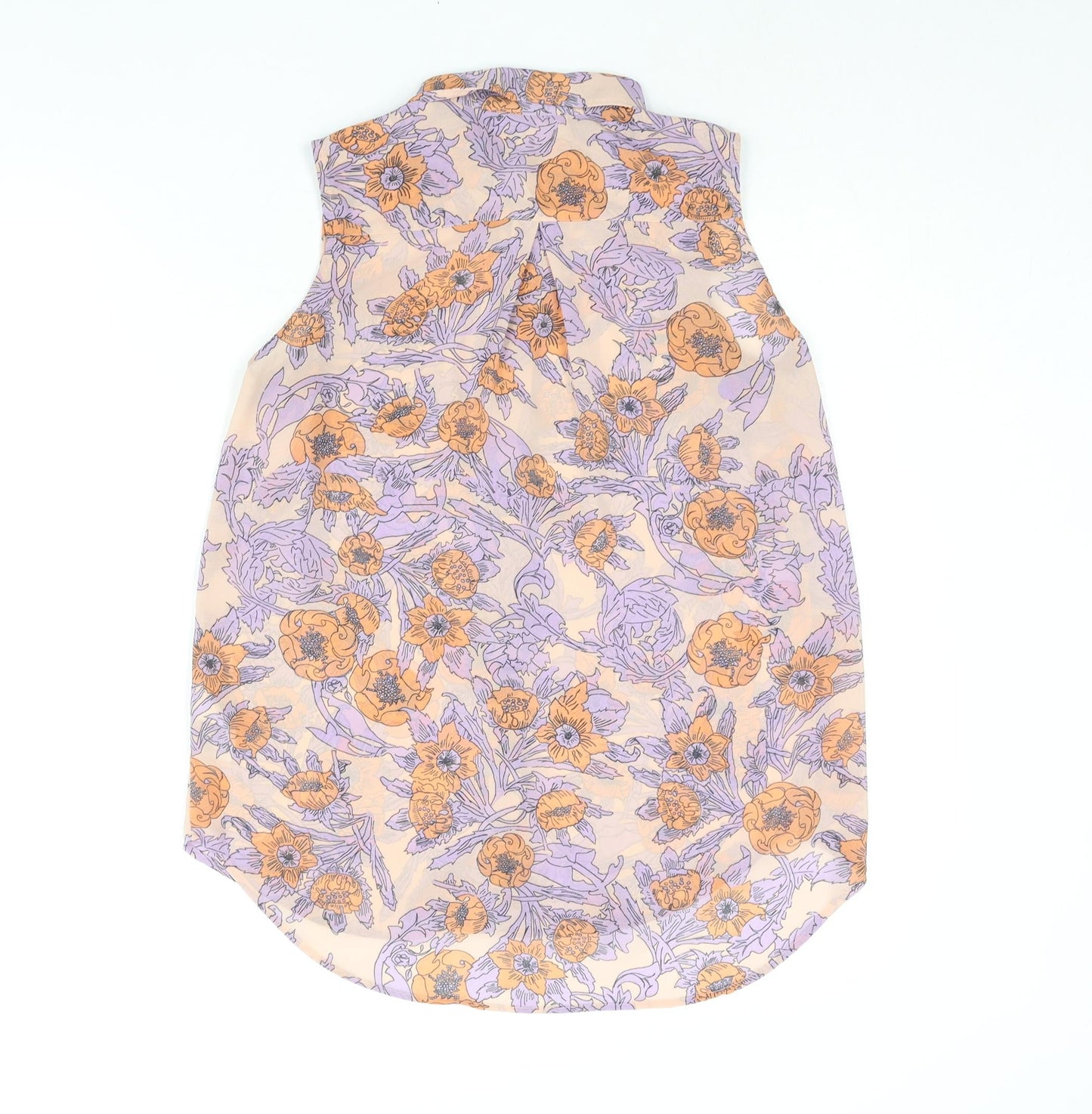 H&M Womens Multicoloured Floral Polyester Basic Blouse Size 6 Collared