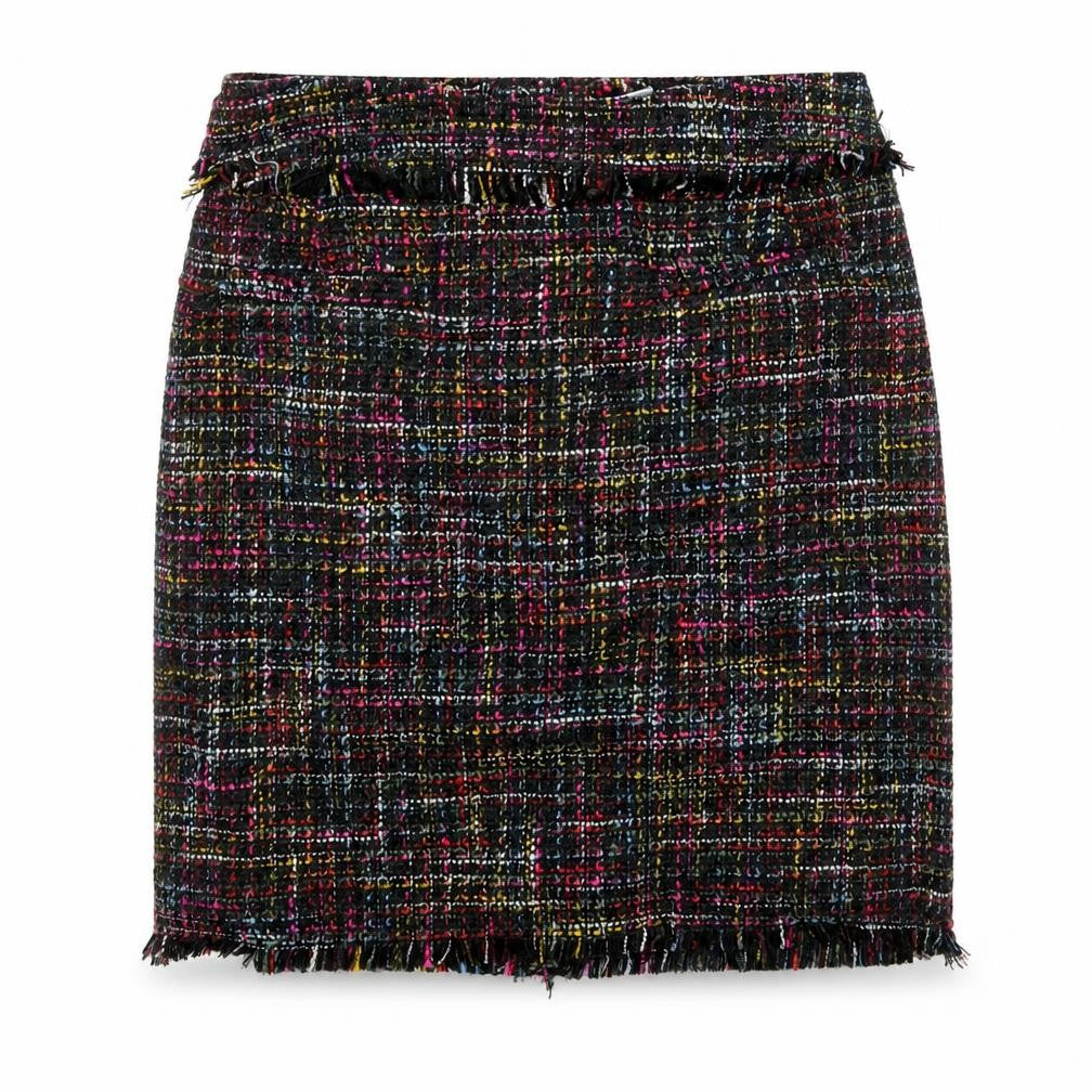 H&M Womens Multicoloured Polyester Mini Skirt Size 8 Zip - Raw Edge