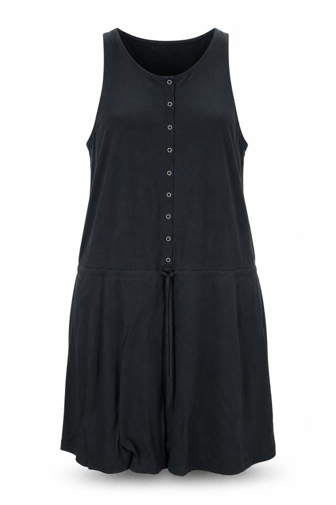 Gap Womens Black Modal Shift Size XL Scoop Neck Snap - Drawstring Waist