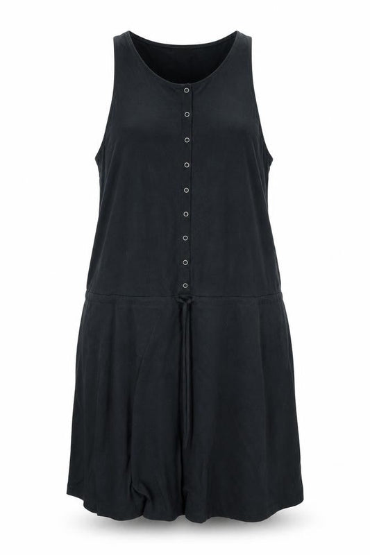 Gap Womens Black Modal Shift Size XL Scoop Neck Snap - Drawstring Waist