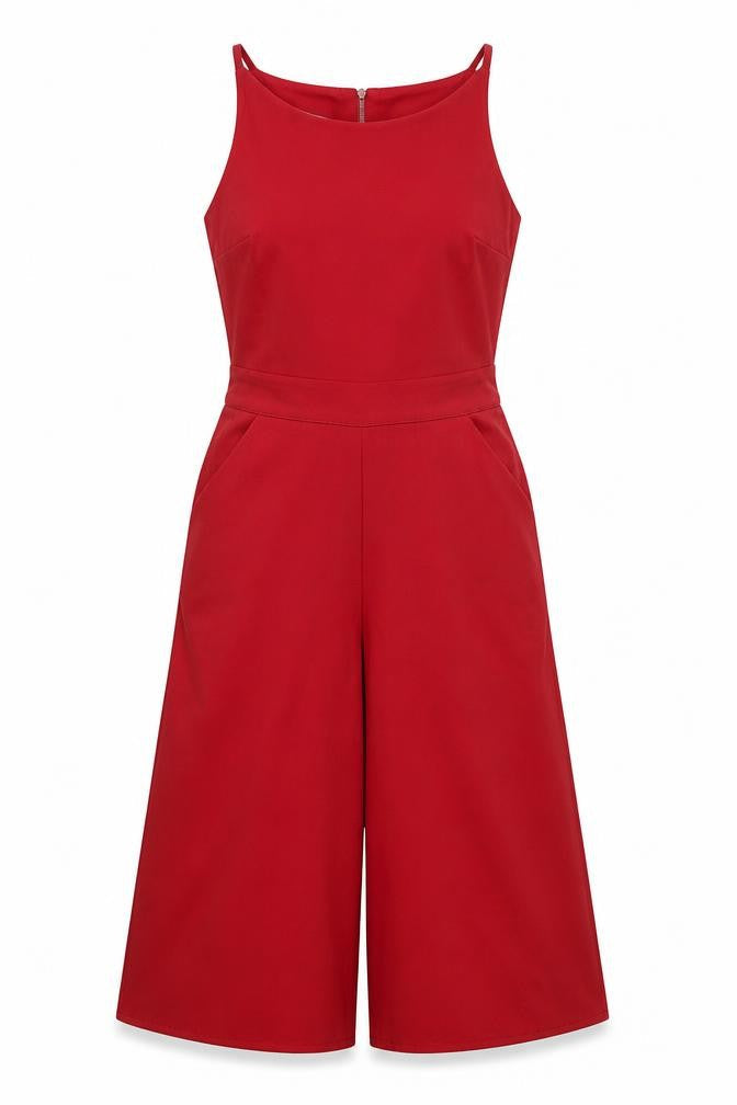 WalG Womens Red Polyester Jumpsuit One-Piece Size XS L19 in Zip