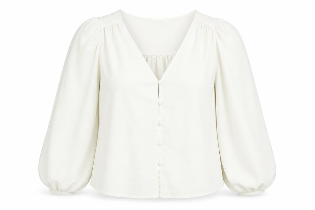 Monki Womens White Polyester Basic Blouse Size M V-Neck