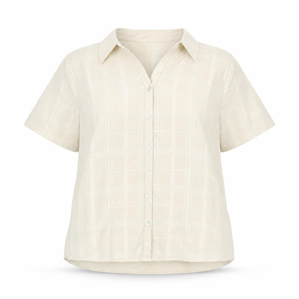 Bonmarché Womens Beige Polyester Basic Blouse Size 18 Collared