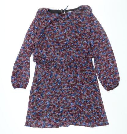 La Redoute Womens Multicoloured Floral Polyester Shift Size 14 Round Neck Tie