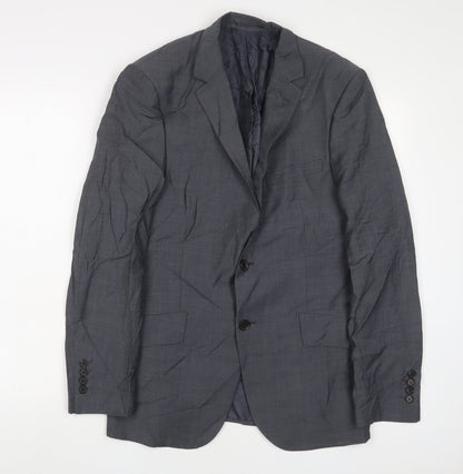 Additional front view of Autograph men’s grey wool jacket suit jacket, size 38, regular