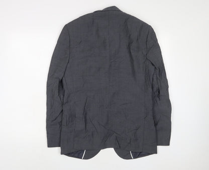 Back view of Autograph men’s grey wool jacket suit jacket, size 38, regular