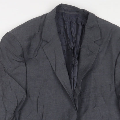 Close-up detail of Autograph men’s grey wool jacket suit jacket, size 38, regular