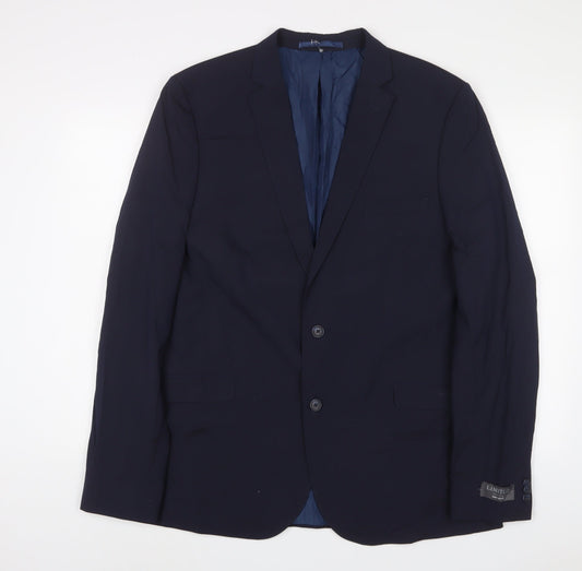 Marks and Spencer Mens Blue Polyester Jacket Suit Jacket Size 42 Regular