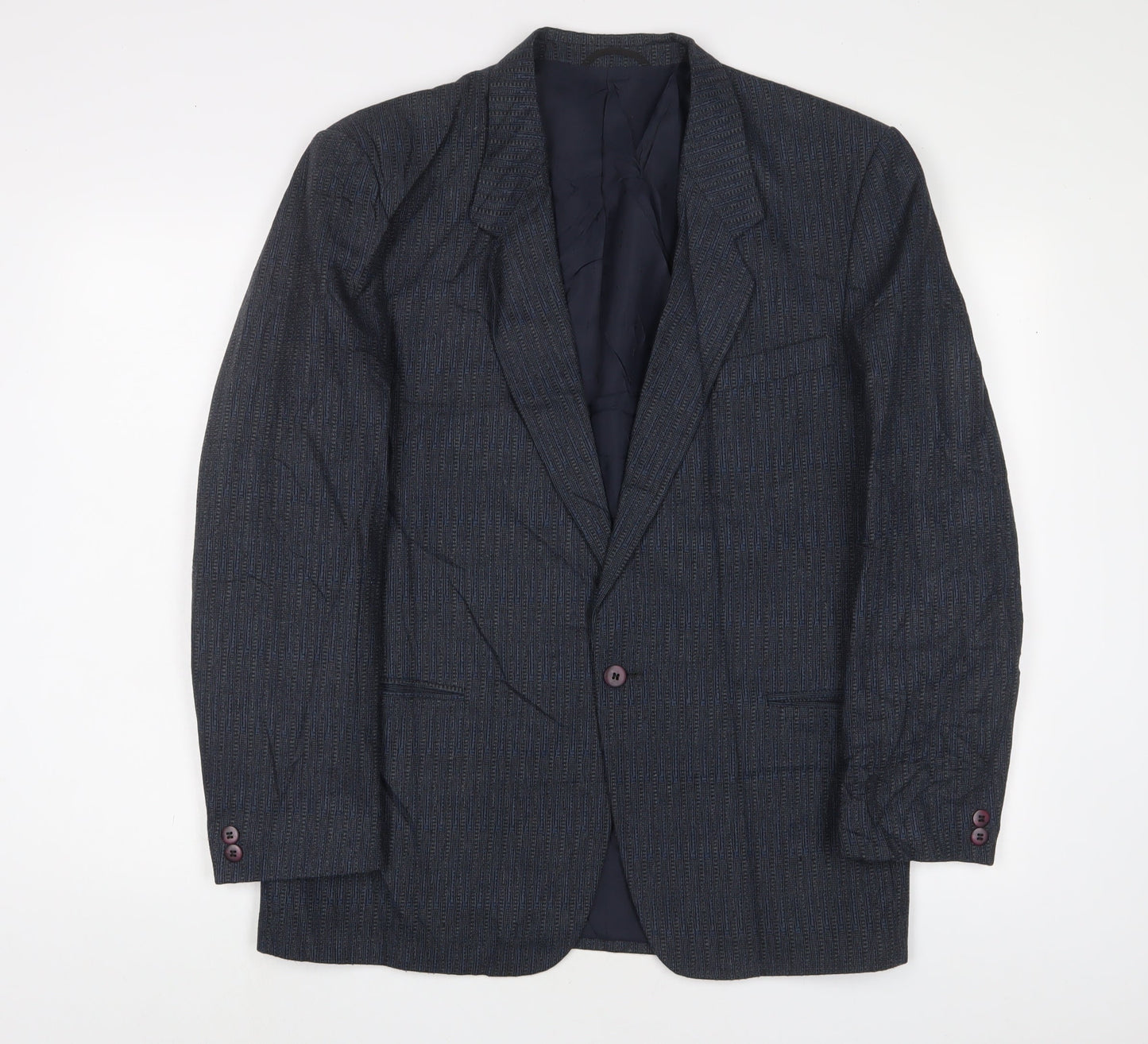 Bruce Corman Mens Blue Wool Jacket Suit Jacket Size 40 Regular