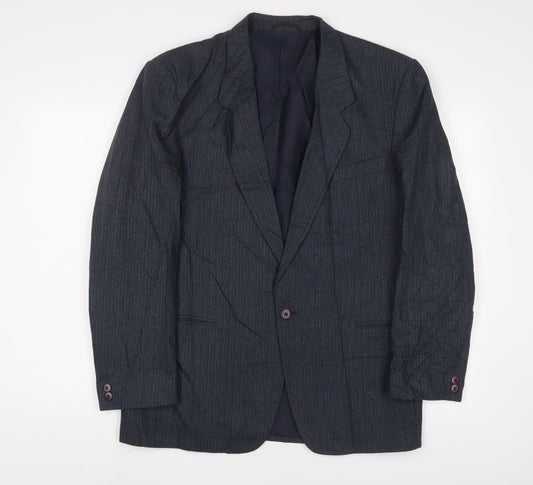 Bruce Corman Mens Blue Wool Jacket Suit Jacket Size 40 Regular