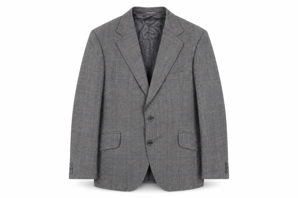 Alexandra Mens Grey Plaid Wool Jacket Suit Jacket Size 40 Regular