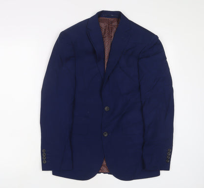 Next Mens Blue Polyester Jacket Suit Jacket Size 34 Regular