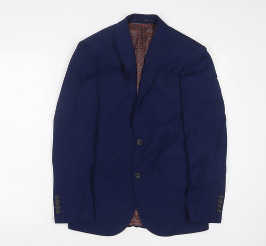 NEXT Mens Blue Polyester Jacket Suit Jacket Size 34 Regular