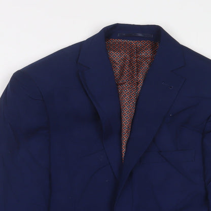 Next Mens Blue Polyester Jacket Suit Jacket Size 34 Regular