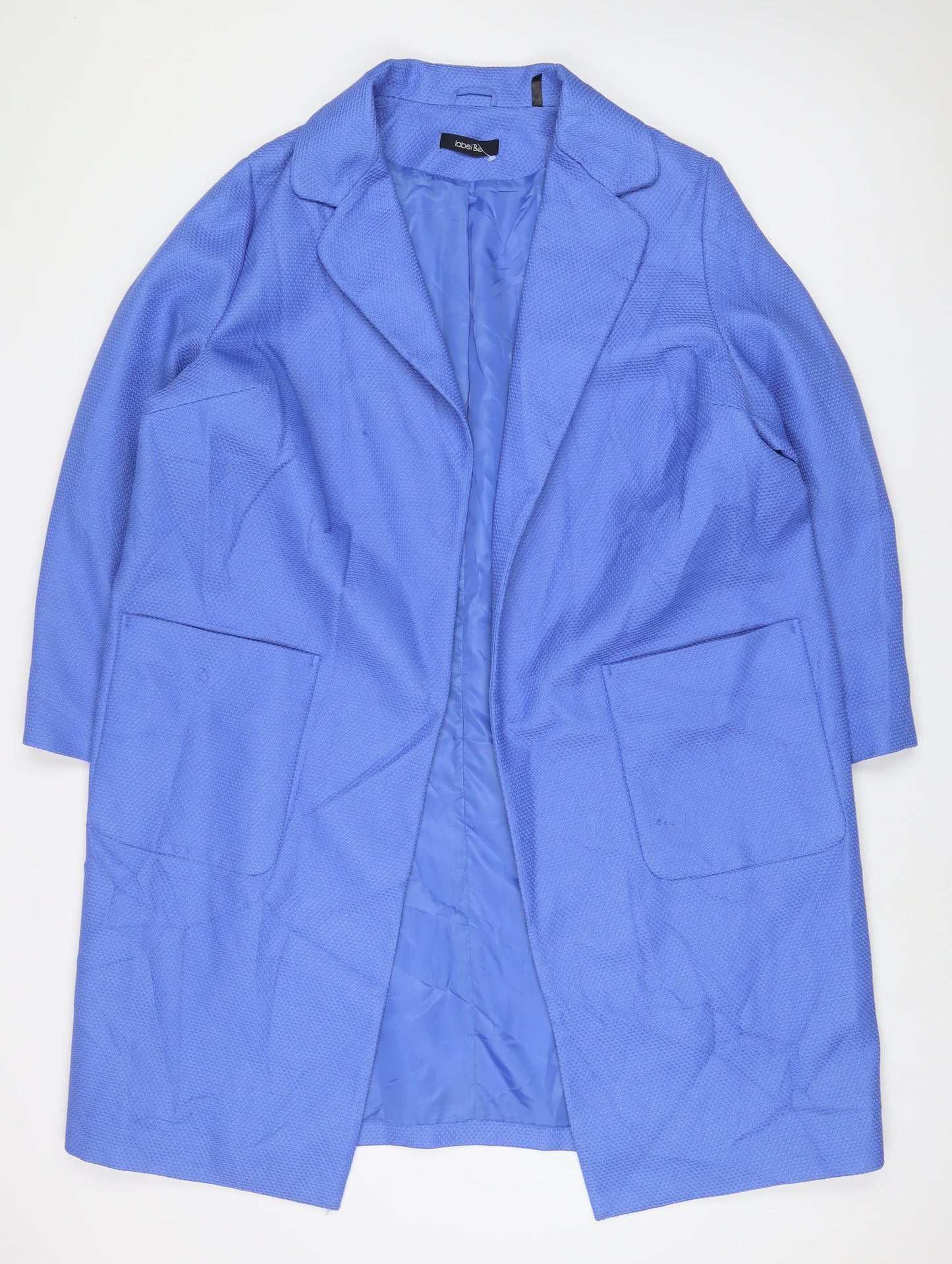 LABLE BE Womens Purple Overcoat Coat Size 22 - Open