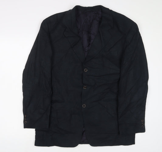 ROY ROBSON Mens Blue Wool Jacket Suit Jacket Size 42 Regular
