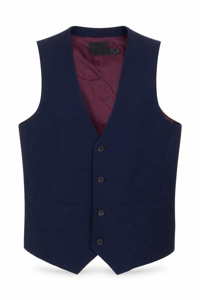 ASOS Mens Blue Polyester Jacket Suit Waistcoat Size 38 Regular