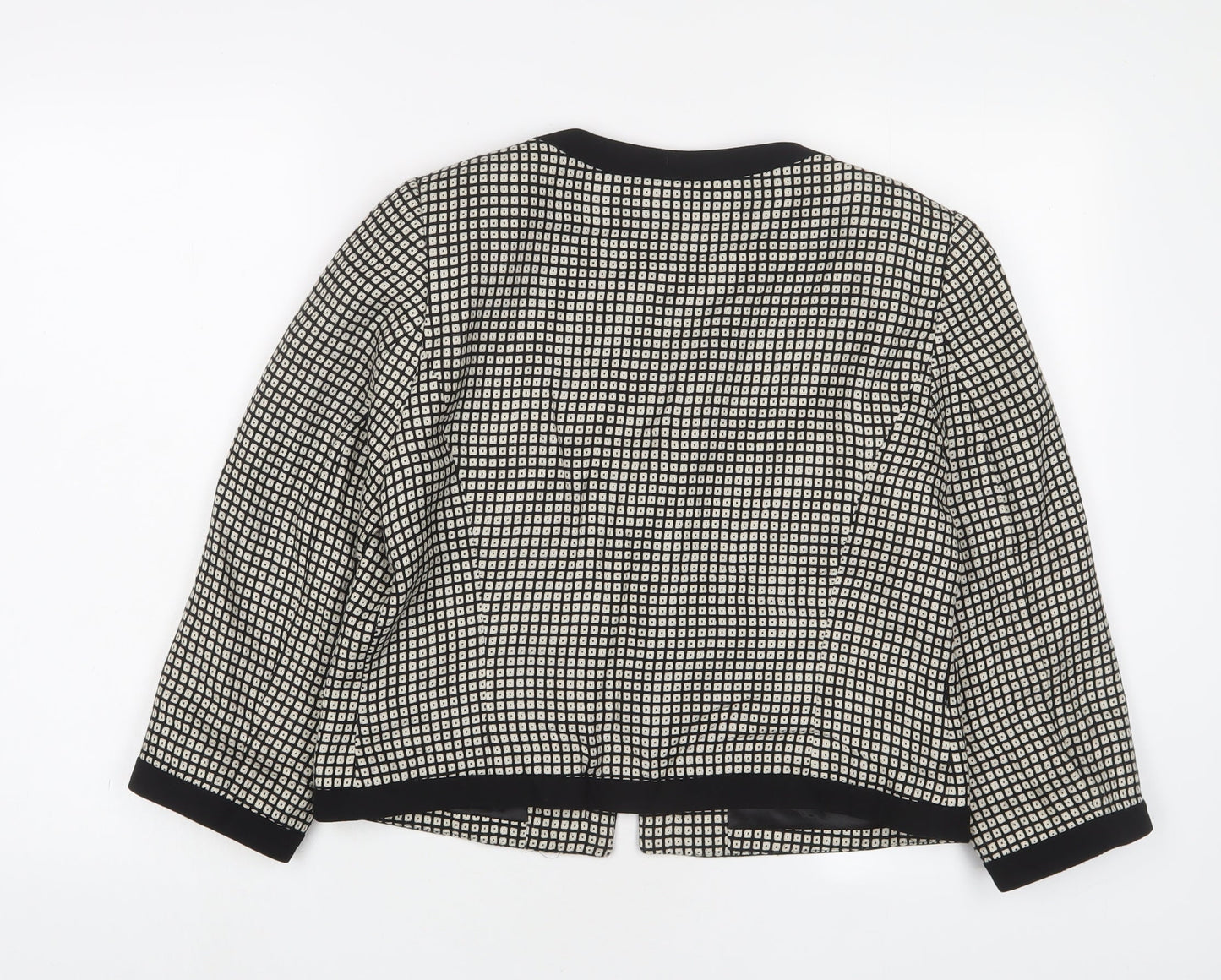 Marks and Spencer Womens Ivory Geometric Jacket Size 12 - Open