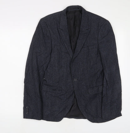 Next Mens Blue Wool Jacket Suit Jacket Size 36 Regular