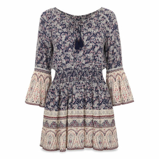 Springfield Womens Multicoloured Fair Isle Viscose A-Line Size 10 V-Neck Pullover - Keyhole neck