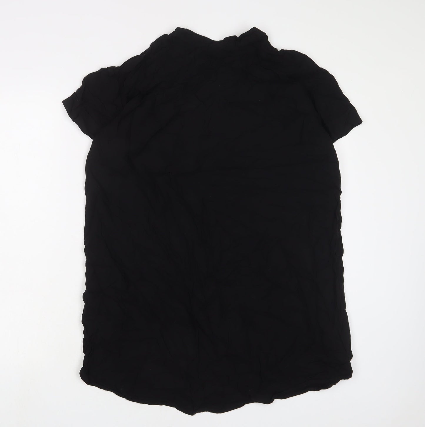 H&M Womens Black Viscose Basic T-Shirt Size M V-Neck