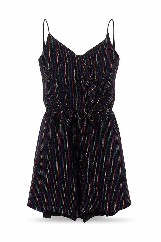 Topshop Womens Multicoloured Striped Polyester Playsuit One-Piece Size 10 Pullover