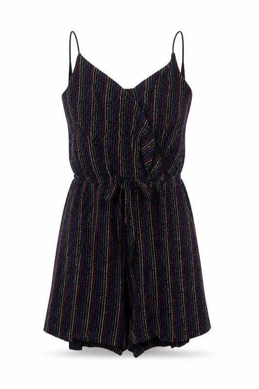 Topshop Womens Multicoloured Striped Polyester Playsuit One-Piece Size 10 Pullover